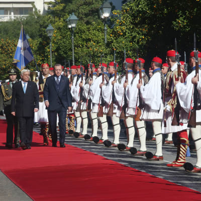 Turkiets president Recep Tayyip Erdogan på statsbesök i Grekland