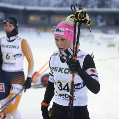 Mari Eder Imatran SM-hiihtojen viestissä.