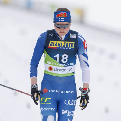 Johanna Matintalo ser besviken ut i VM.