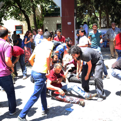 Exploxion i turkiska Suruc den 20 juli 2015.