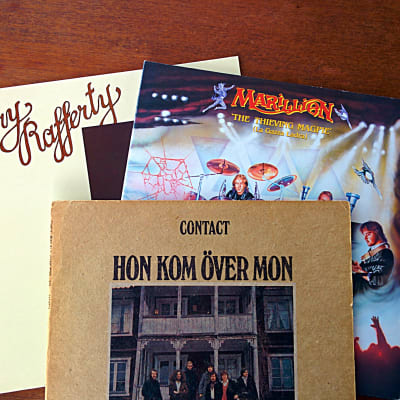 Skivkonvolut med Gerry Rafferty, Marillion och Contact