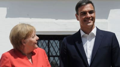 Angela Merkel och Pedro Sánchez.