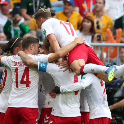 Danmark firar mål.