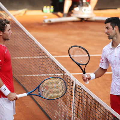 Casper Ruud ja Novak Djokovic