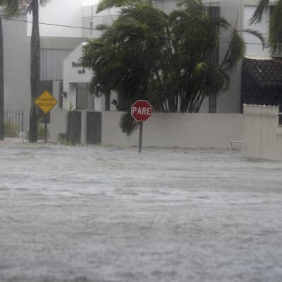 Översvämning i San Juan efter att stormen Maria drog över Puerto Rico.