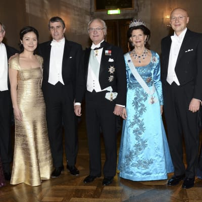Sharon Stein Moerner, William E. Moerner, Na Ji, Eric Betzig, kung Carl Gustaf, drottning Silvia, Stefan W. Hell och professor Anna Kathrin Hell
