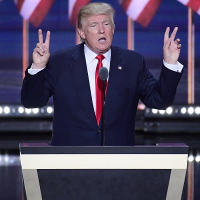 Donald Trump vid republikanernas partikonvent i Cleveland 2016.