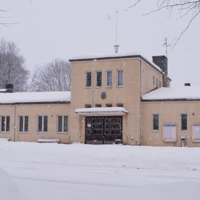 Busstationen i Lovisa vintern 2019