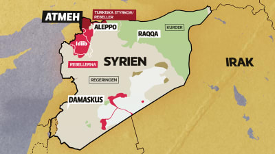 Karta över Syrien.