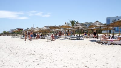 Stranden vid hotellet i Sousse som utsattes för ett terrorangrepp 2015.