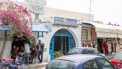 Litet hotell i Houmt Souk på ön Djerba i Tunisien.