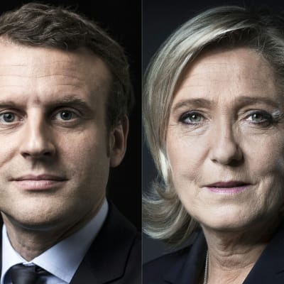 Franska presidentvalskandidaterna Emmanuel Macron och Marine Le Pen.