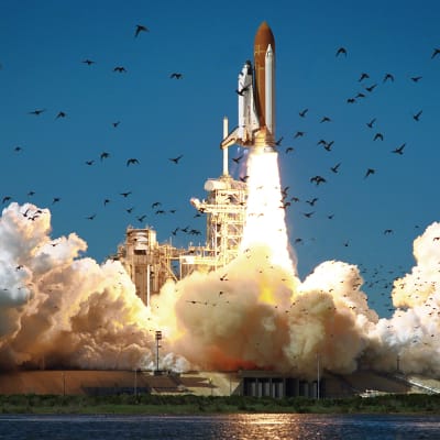 Rymdfärjan Challenger startar från Cape Canaveral den 28 januari 1986. Strax efter starten exploderar den.