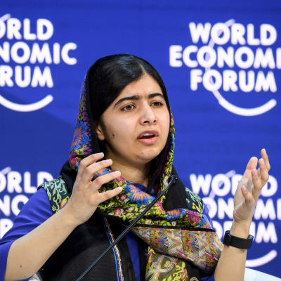 Malala Yousafzai talade vid det världsekonomiska forumet i Davos i januari 2018.