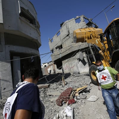 Röda korsets hjälparbetare i Gaza under den senaste Israel-Palestina konflikten