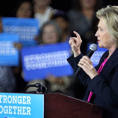 Hillary Clinton på ett valmöte i Tampa i Florida den 6 september 2016.