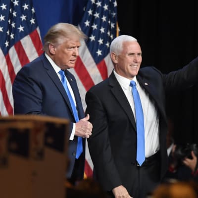 Donald Trump och Mike Pence på Republikanernas partikonvent i USA 24.8.2020.
