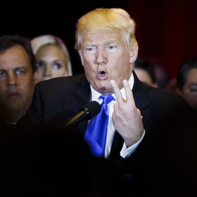 Donald Trump efter primärvalssegern i  Connecticut, Delaware, Maryland, Pennsylvania och Rhode Island.