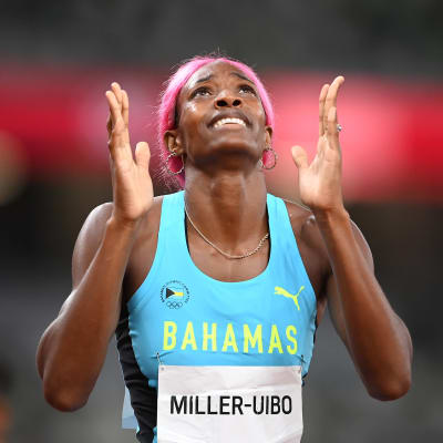 Shaunae Miller-Uibo tuulettaa olympiavoittoaan