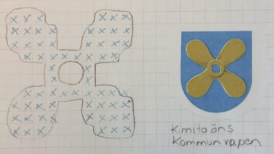 Stickmönster för Kimito kommunvapen