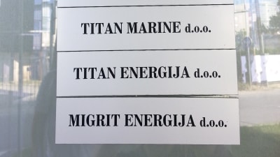 Migrit Energijas skylt utanför kontoret i Zagreb.