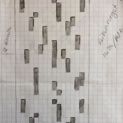 stickmönster föreställande björkstammar