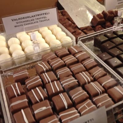 Praliner i Lilla chokladfabriken i Borgå