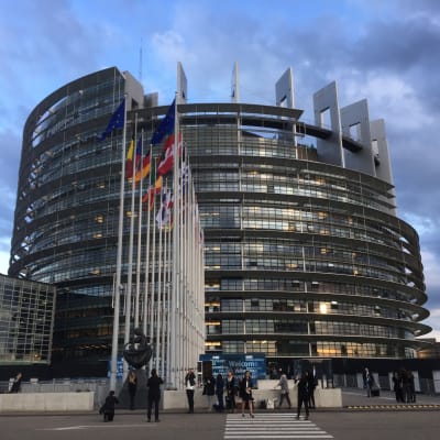 En av EU-parlamentets byggnader i Strasbourg i Frankrike.