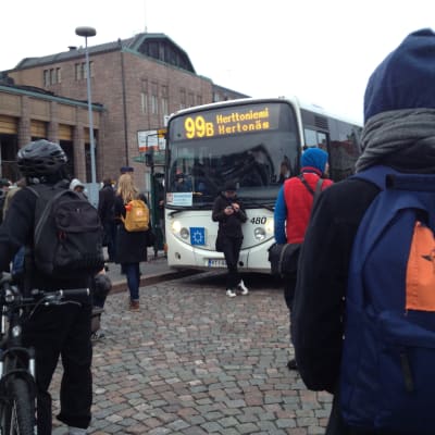 Foto från strejken i Helsingfors den 23.9.2014.