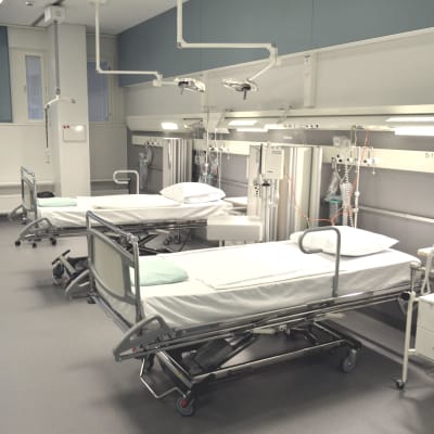 Sjukhussängar i Malms sjukhus.