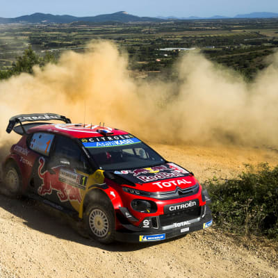 Sebastien Ogier Sardinian MM-rallin shakedownissa 2019.