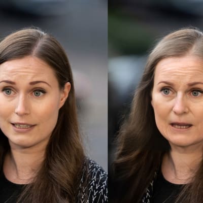 Ystävällisen oloinen pääministeri Sanna Marin (sd.) oli helppo muuttaa ärtyneeksi vanhaksi naiseksi Photoshopin uudella versiolla.