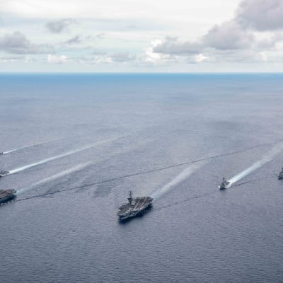 Yhdysvaltain laivastoa Etelä-Kiinan merellä heinäkuussa 2020.