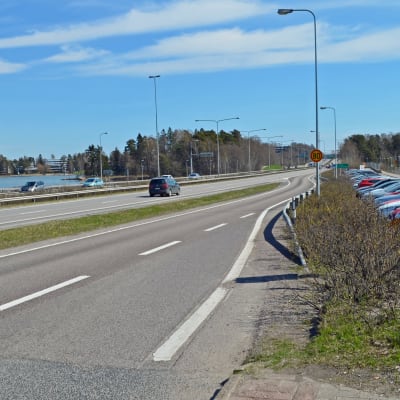 Bussfilen från Hanaholmen, riktning Helsingfors.