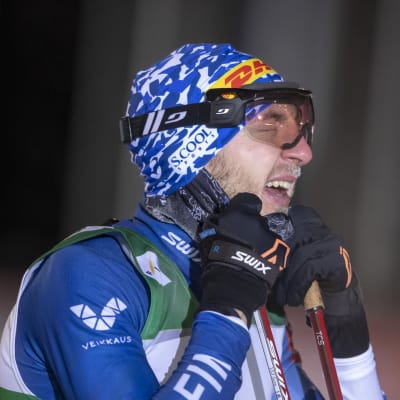 Ilkka Herola Rukalla yhdistetyn individual compact -kilpailun jälkeen.
