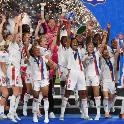 Lyon firar Champions League-titeln 2022.