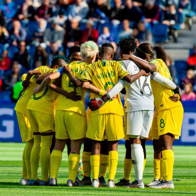 Etelä-Afrikan joukkue naisten MM-kisoissa 2019.