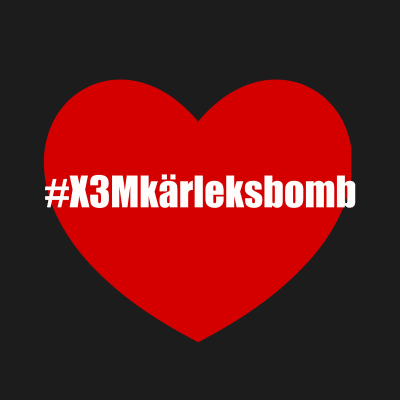 Logo för #X3Mkärleksbomb Instagramkampanj