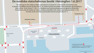 Trafikarrangemangen under de nordiska statschefernas besök till Helsingfors 1.6.2017
