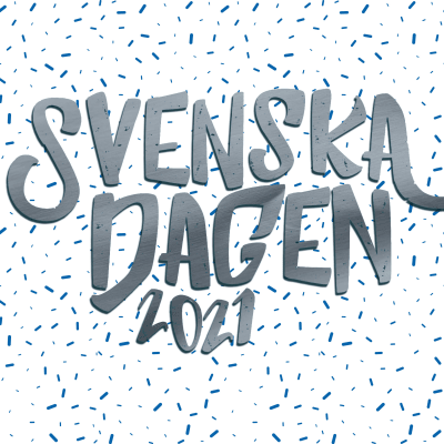 Svenska dagen 2021 - logon med silverkonfetti