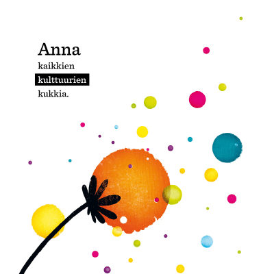 Färgranna bollar i form av blommor symboliserar Åbos kulturhuvudstadsår 2011.