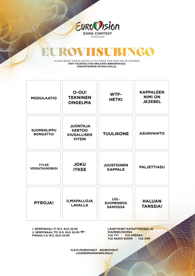 Kuvassa viisubingolomake.