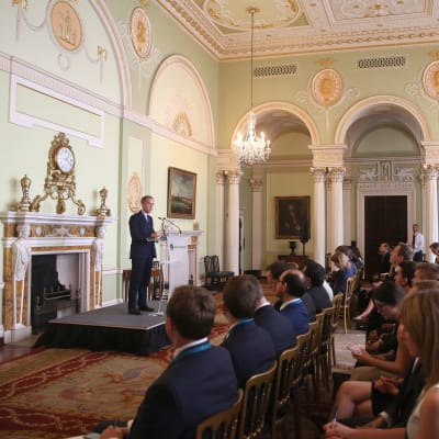 Mark Carney, chef för Bank of England, på presskonferens.
