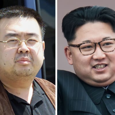 Nordkoreas diktator Kim Jong-Un (t.h.) och hans halvbror Kim Jong-Nam (t.v.)