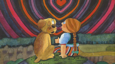 Illustration ur Camilla Mickwitz barnbok "Emilia och lyckan".