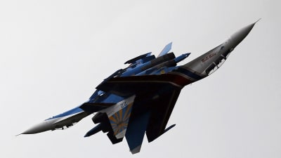 Ryskt jaktplan vid en flyguppvisning utanför Moskva 1.8.2015