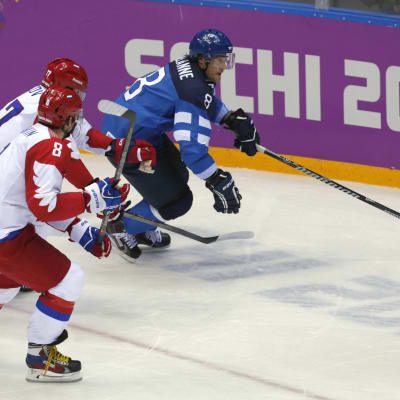 Aleksandr Ovetjkin och Teemu Selänne i OS i Sotji 2014.