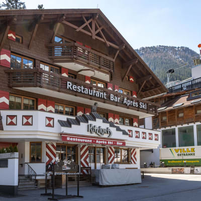 En alphyddeaktig restaurang i Ischgl, Österrike.