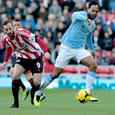 Joleon Lescott i Citytröja mot Sunderland.