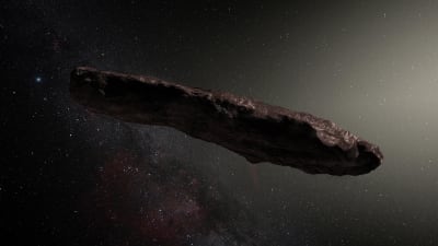 Konstnärens tolkning av Oumuamua.